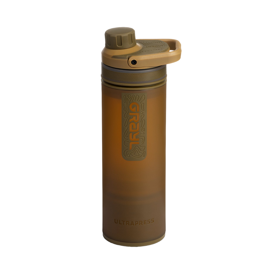 Best top rated Grayl UltraPress Filter and Purifier Water Bottle – 16.9 Fluid Ounces / Covert Edition / Standard View / Coyote Brown