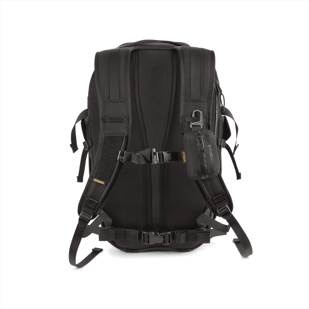 Grayl® Mission Expanse Backpack - 25L / Back View / Covert Black