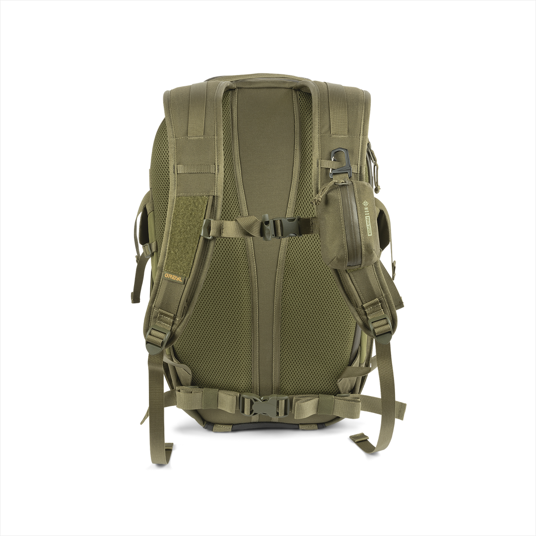 Grayl® Mission Expanse Backpack - 25L / Back View / Olive Drab