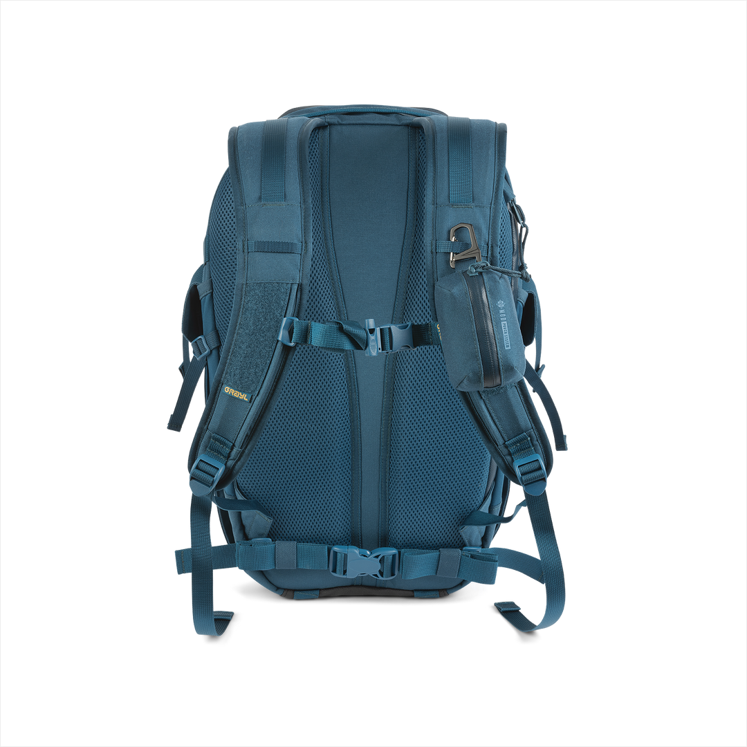 Grayl® Mission Expanse Backpack - 25L / Back View / Wander Blue