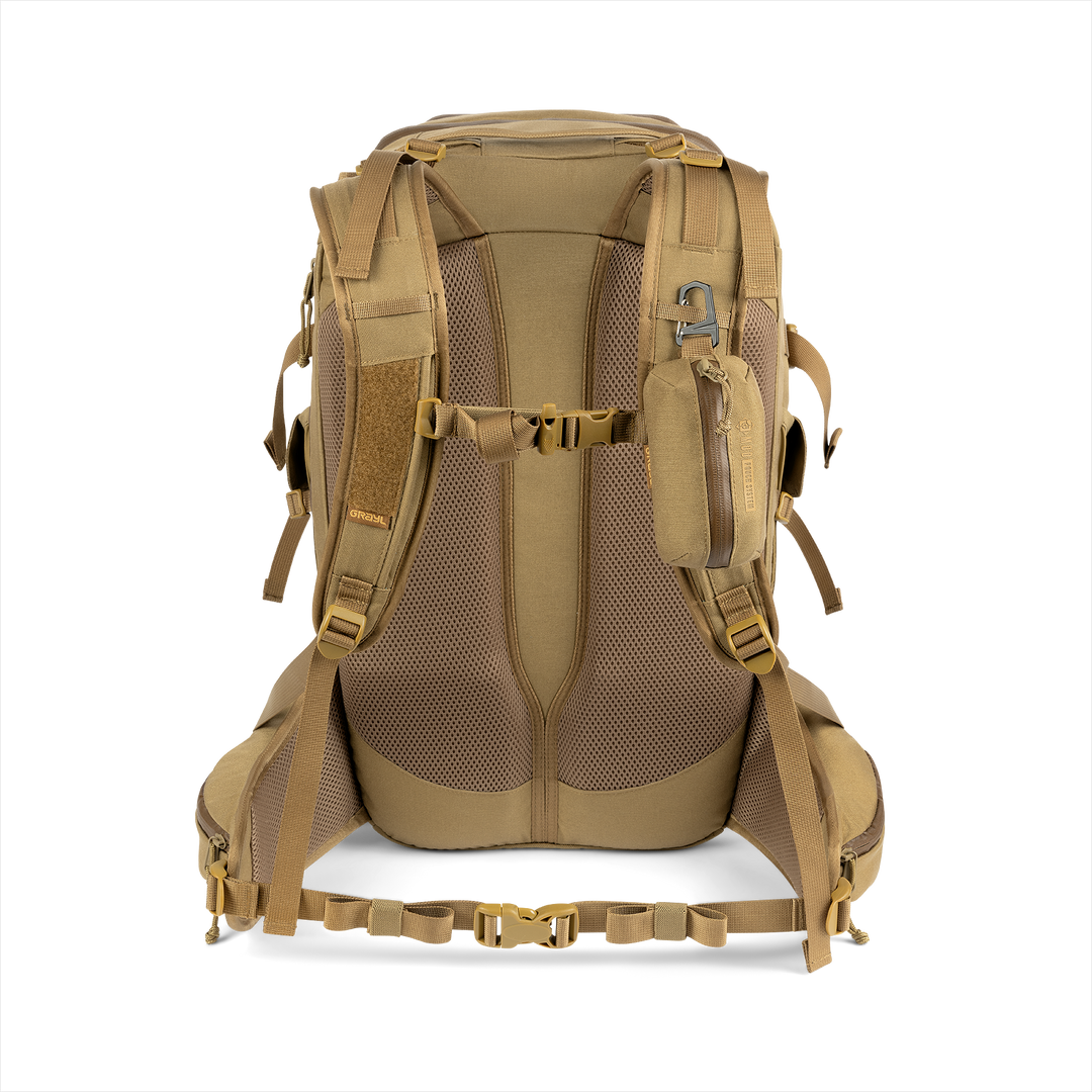 Grayl® Mission Expanse Backpack - 30L / Back View / Coyote Brown