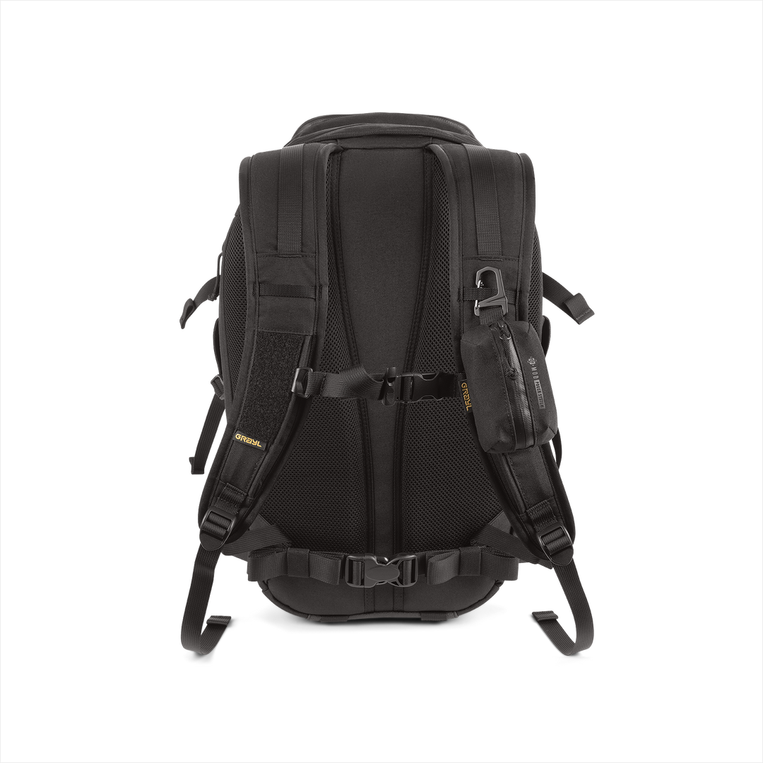 Grayl® Transport Expanse Backpack - 20L / Back View / Covert Black