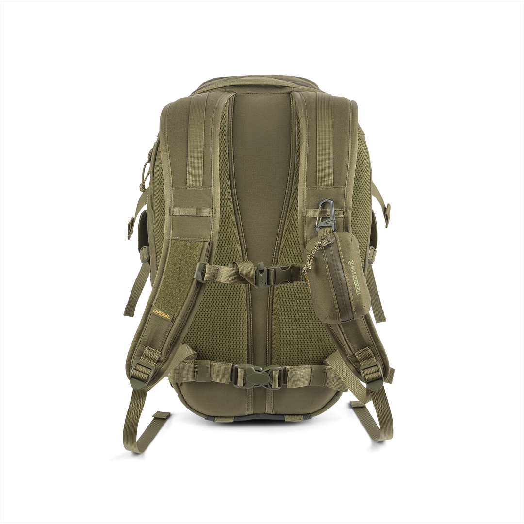 Grayl® Transport Expanse Backpack - 20L / Back View / Olive Drab
