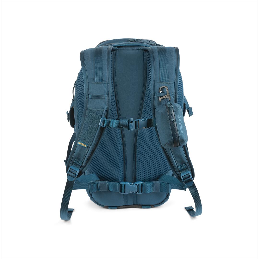 Grayl® Transport Expanse Backpack - 20L / Back View / Wander Blue