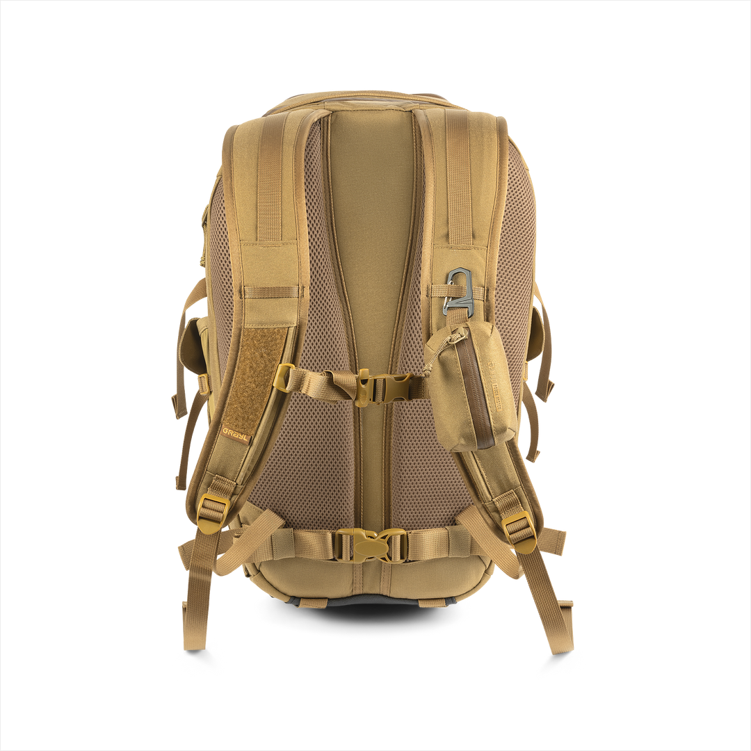 Grayl® Transport Expanse Backpack - 25L / Back View / Coyote Brown