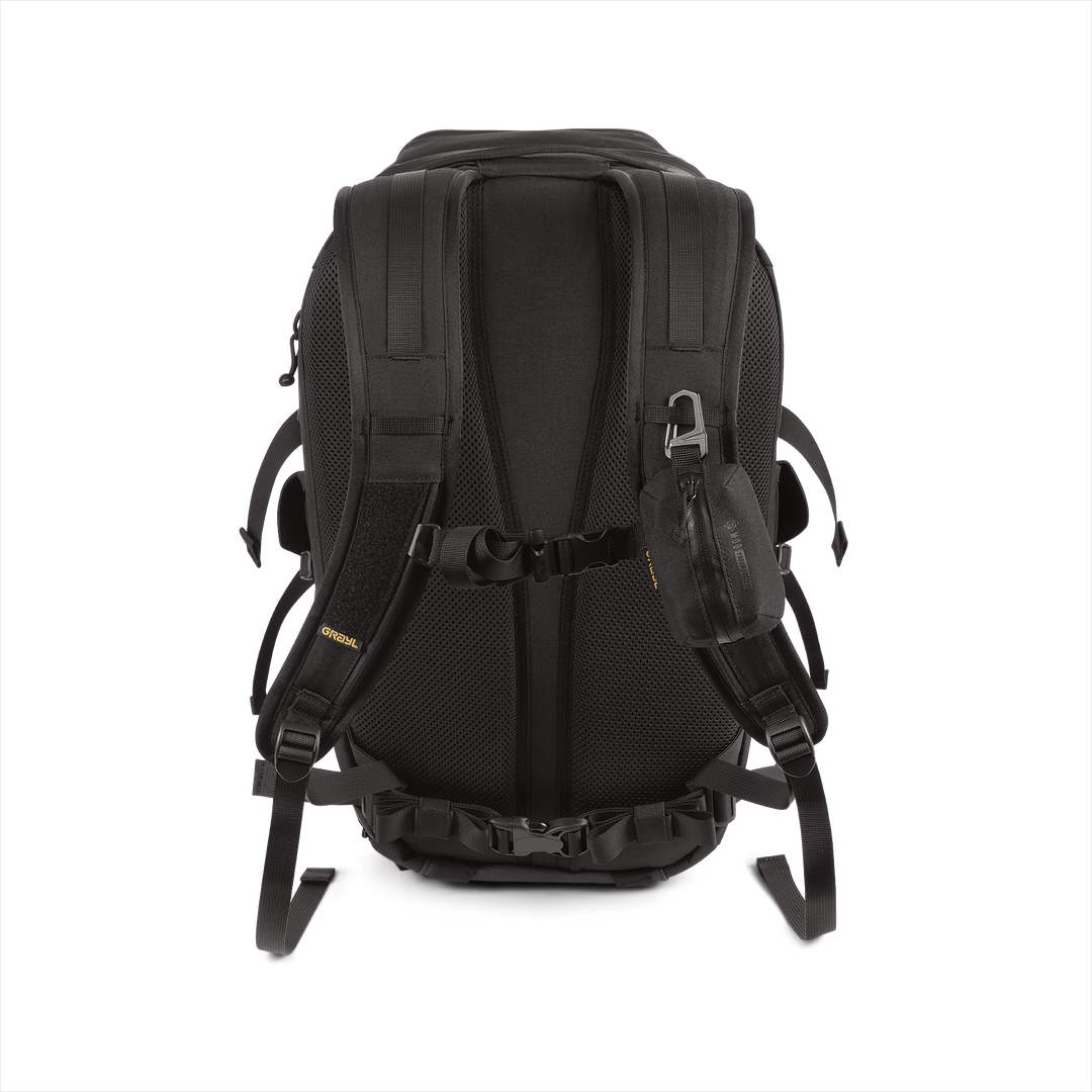 Grayl® Transport Expanse Backpack - 25L / Back View / Covert Black