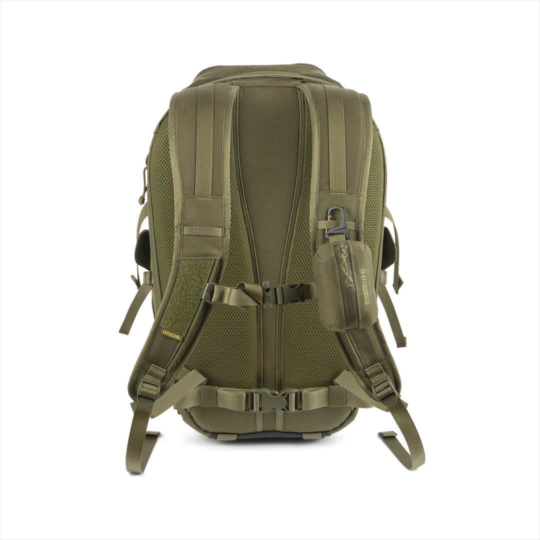 Grayl® Transport Expanse Backpack - 25L / Back View / Olive Drab