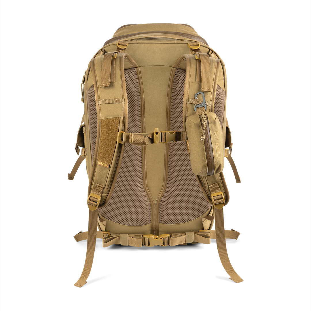 Grayl® Transport Expanse Backpack - 30L / Back View / Coyote Brown