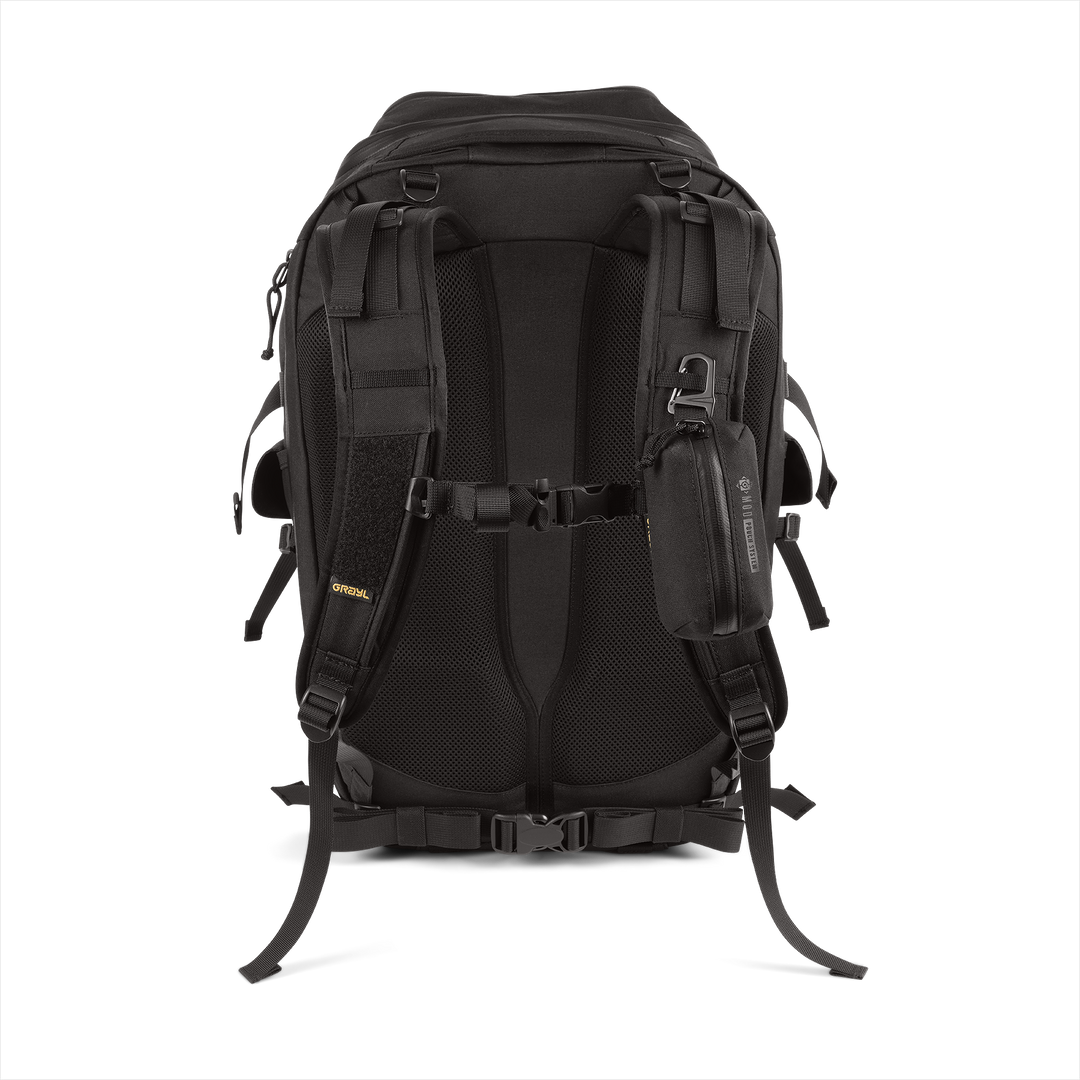 Grayl® Transport Expanse Backpack - 30L / Back View / Covert Black