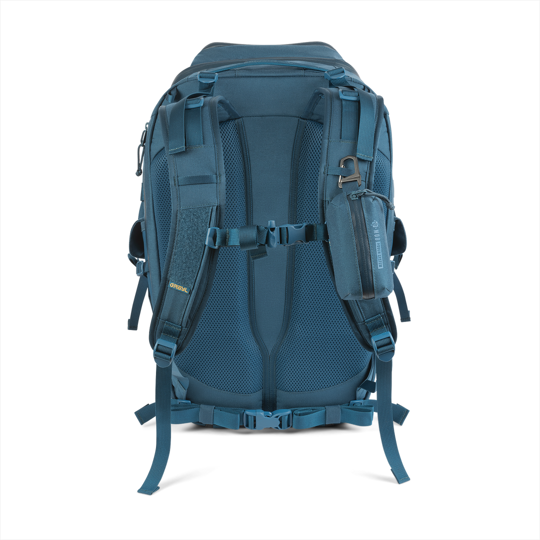Grayl® Transport Expanse Backpack - 30L / Back View / Wander Blue