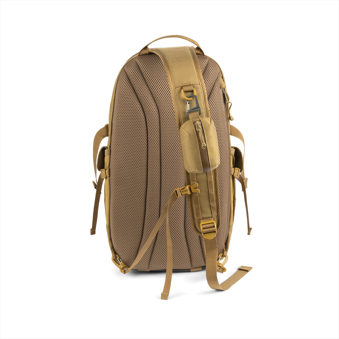 Grayl® Transport Expanse Sling Daypack - 18L / Back View / Coyote Brown
