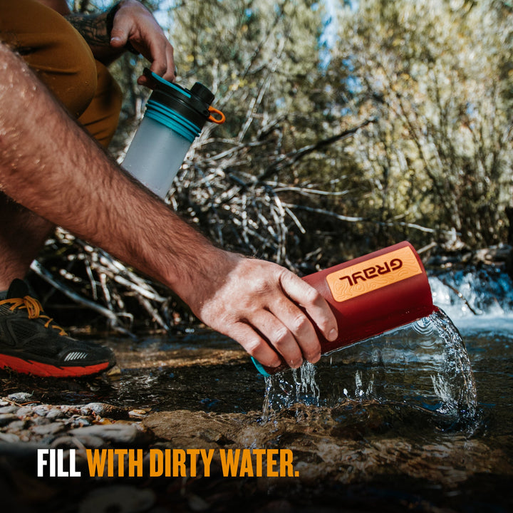 Best top rated Grayl GeoPress Filter and Purifier Water Bottle - 24 Fluid Ounces / Nature Edition / Flip View / Wanderer Red