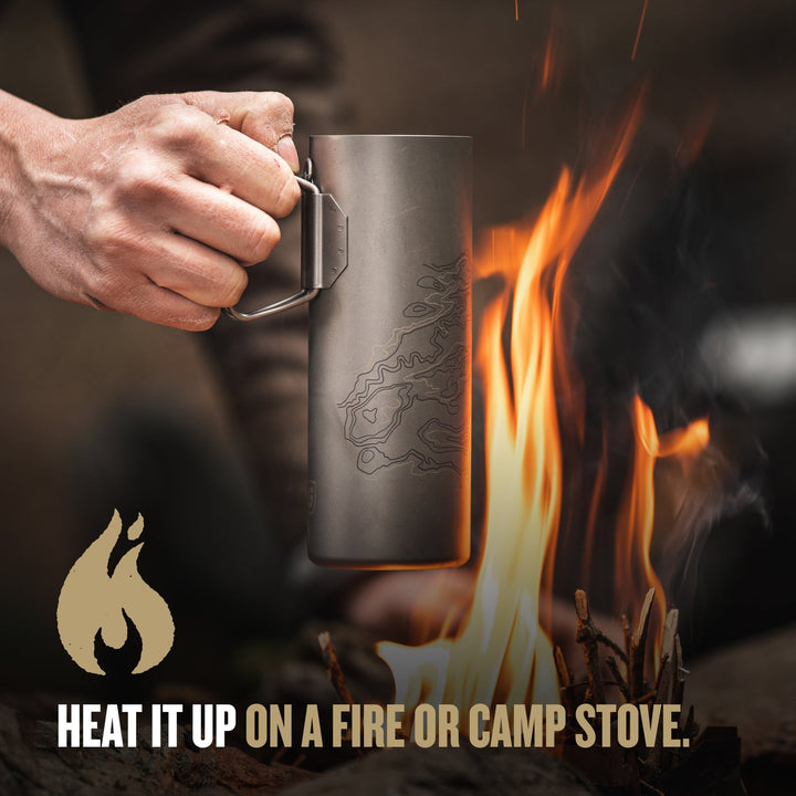 Grayl UltraPress Titanium Filter and Purifier Water Bottle – 16.9 Fluid Ounces / Covert Edition / Flip Carry View / Olive Drab