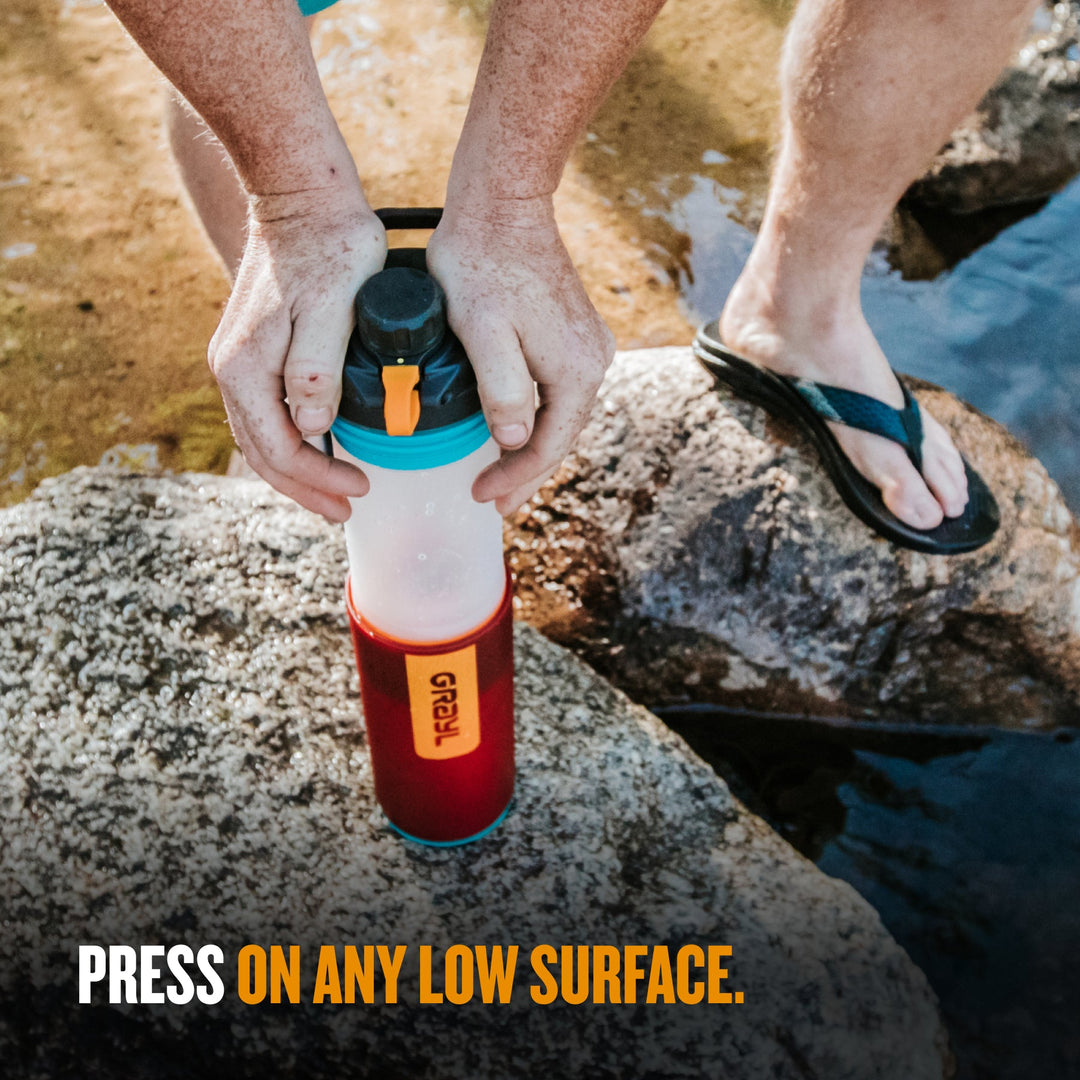 Best top rated Grayl GeoPress Filter and Purifier Water Bottle - 24 Fluid Ounces / Nature Edition / Press View / Wanderer Red