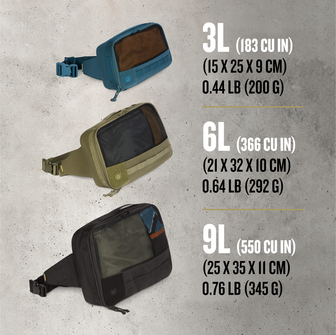 Grayl® Transport Packing Sling Pouch / Three Versatile Sizes / Covert Black / Coyote Brown / Olive Drab / Wander Blue