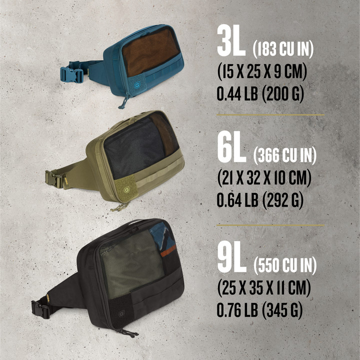 Grayl® Transport Packing Sling Pouch / Three Versatile Sizes / Covert Black / Coyote Brown / Olive Drab / Wander Blue
