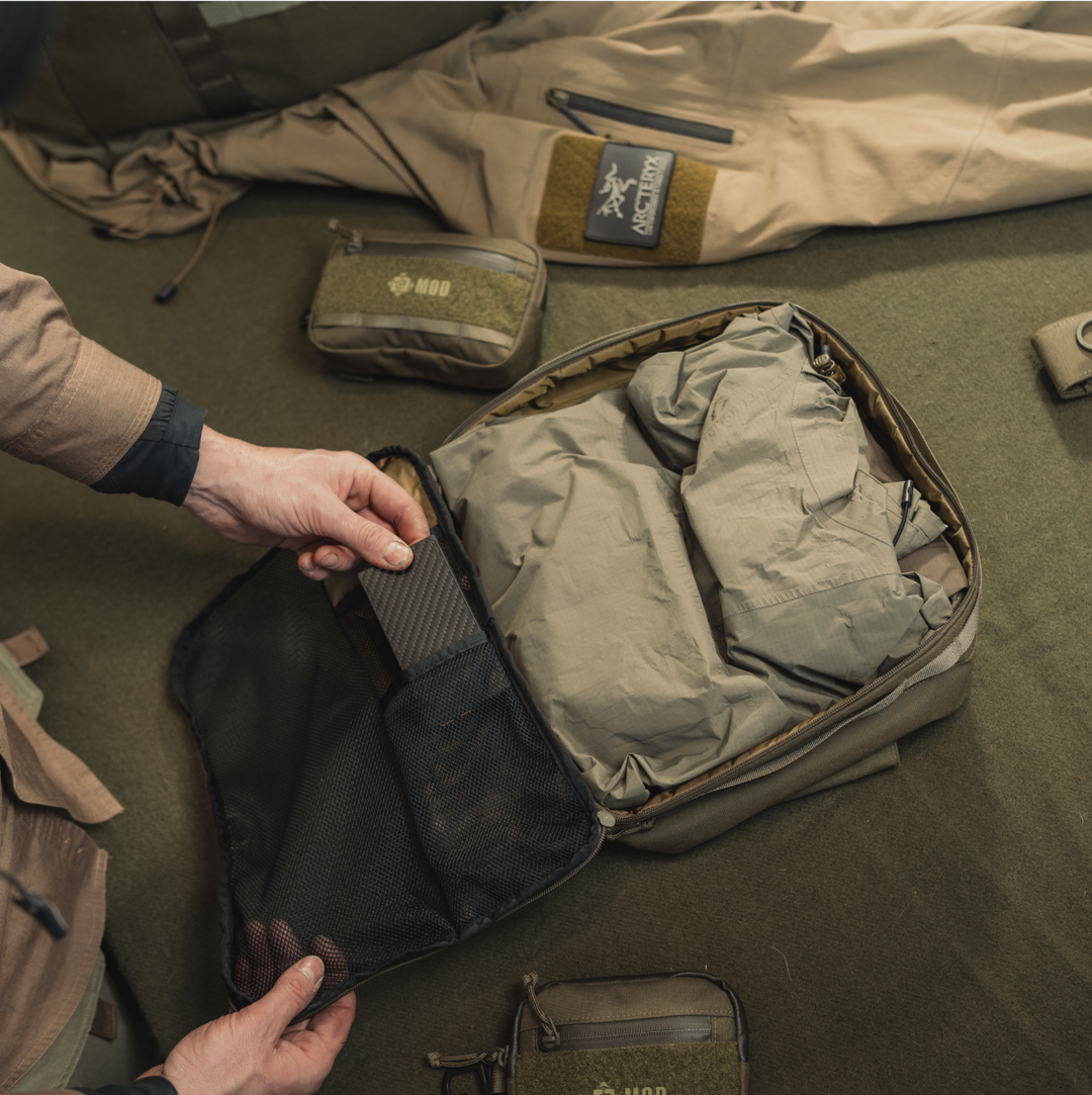 Wrap-around zipper top lays flat for easy packing