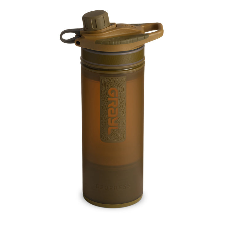 Am besten bewertet Grayl GeoPress Filter und Reiniger Wasserflasche - 24 Fluid Ounces / Covert Edition / Standard-Ansicht / Coyote Brown