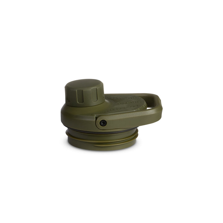 Grayl UltraPress Ersatz-Drink-Thru-Deckel | Olivgrün | FlipCarry Handle Down View / Olive Drab