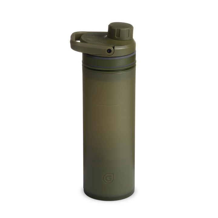 Am besten bewertet Grayl UltraPress Filter und Reiniger Wasserflasche - 16,9 Fluid Ounces / Covert Edition / Backside View / Olive Drab