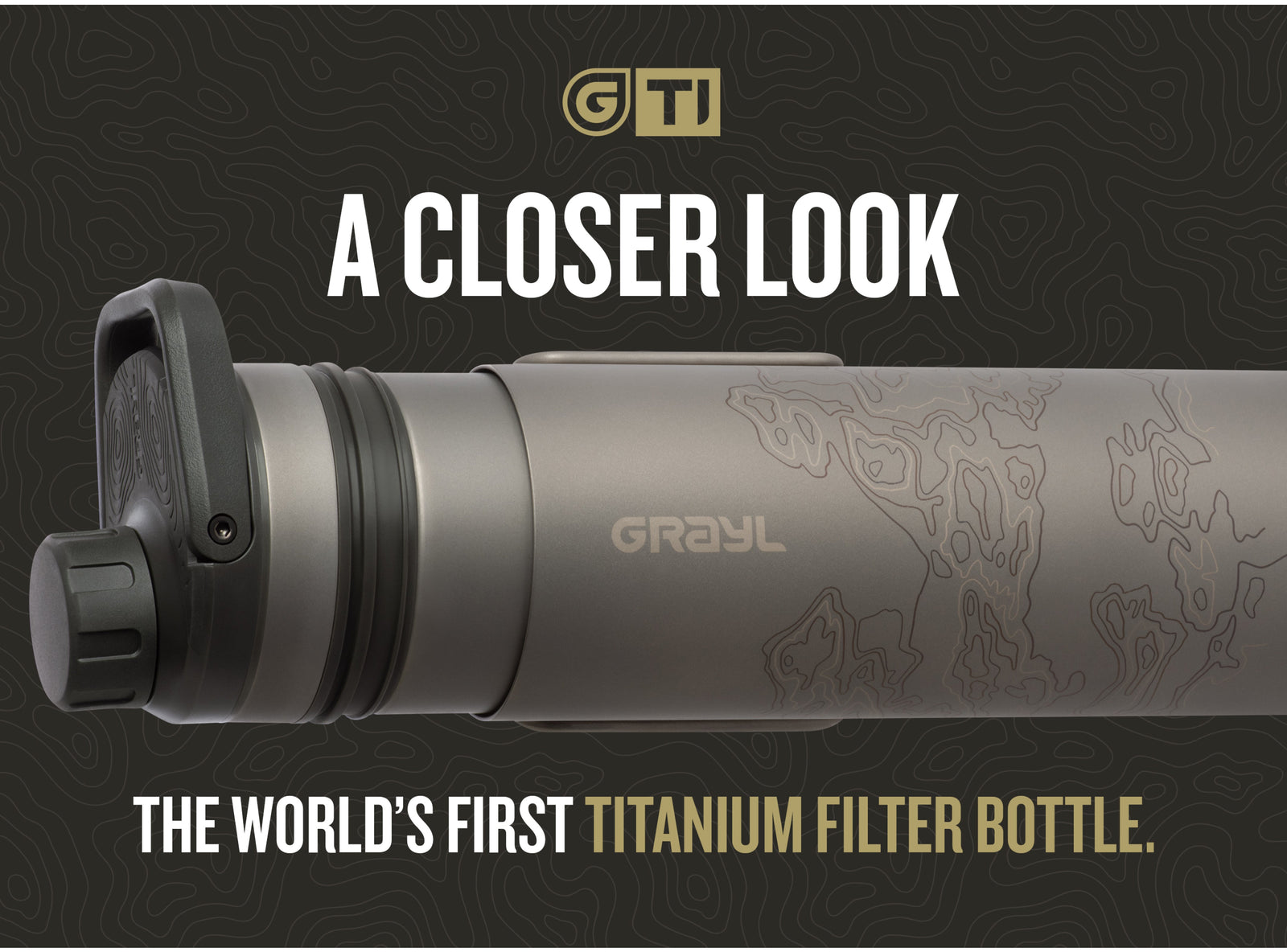 Werfen Sie einen Blick auf die Teile, aus denen die UltraPress Titanium Filter Bottle besteht.