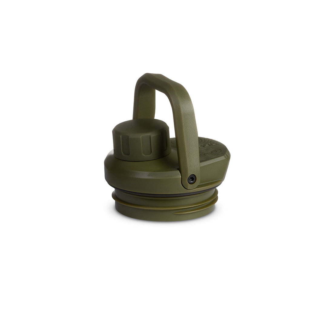 Grayl UltraPress Tapa de Repuesto Drink-Thru | Olive Drab | FlipCarry Handle Up View / Olive Drab