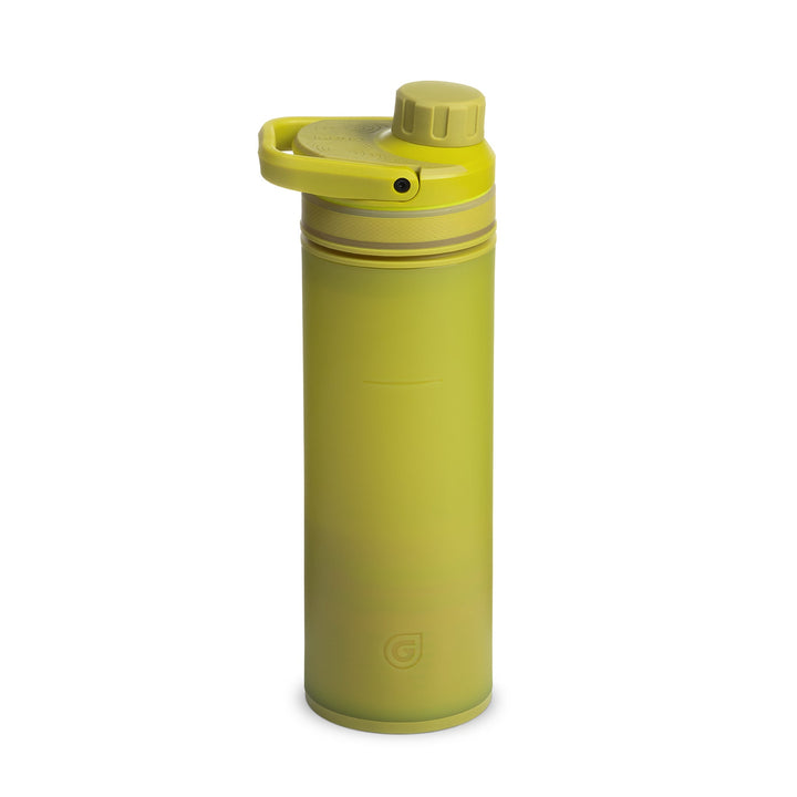 Meilleure bouteille d'eau filtrante et purificatrice Grayl UltraPress - 16.9 Fluid Ounces / Nature Edition / Backside View / Forager Moss